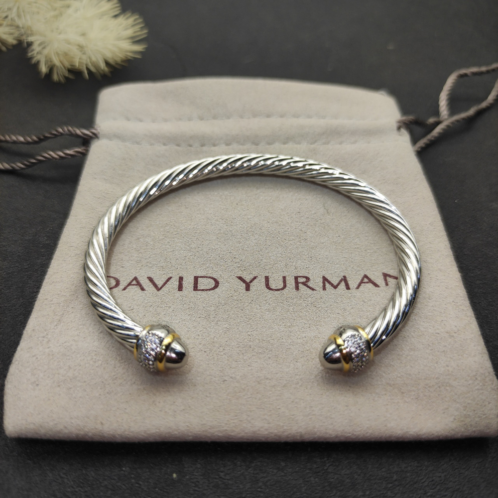 David Yurman 5mm Two-tone Full Diamond Round Bracelet